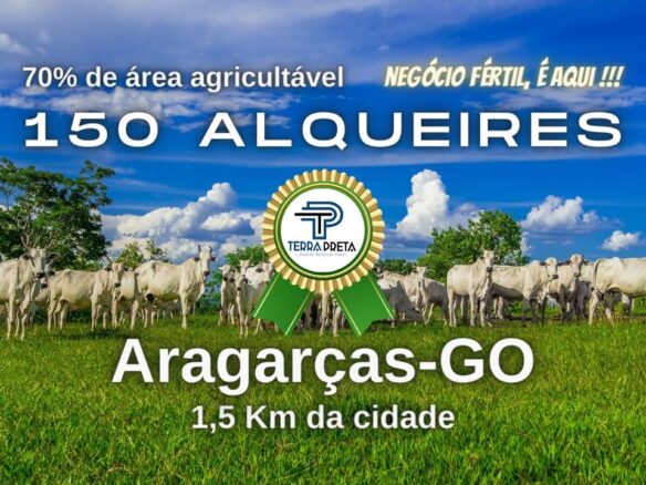 Fazenda de 150 alqueires a venda em Aragarças-GO