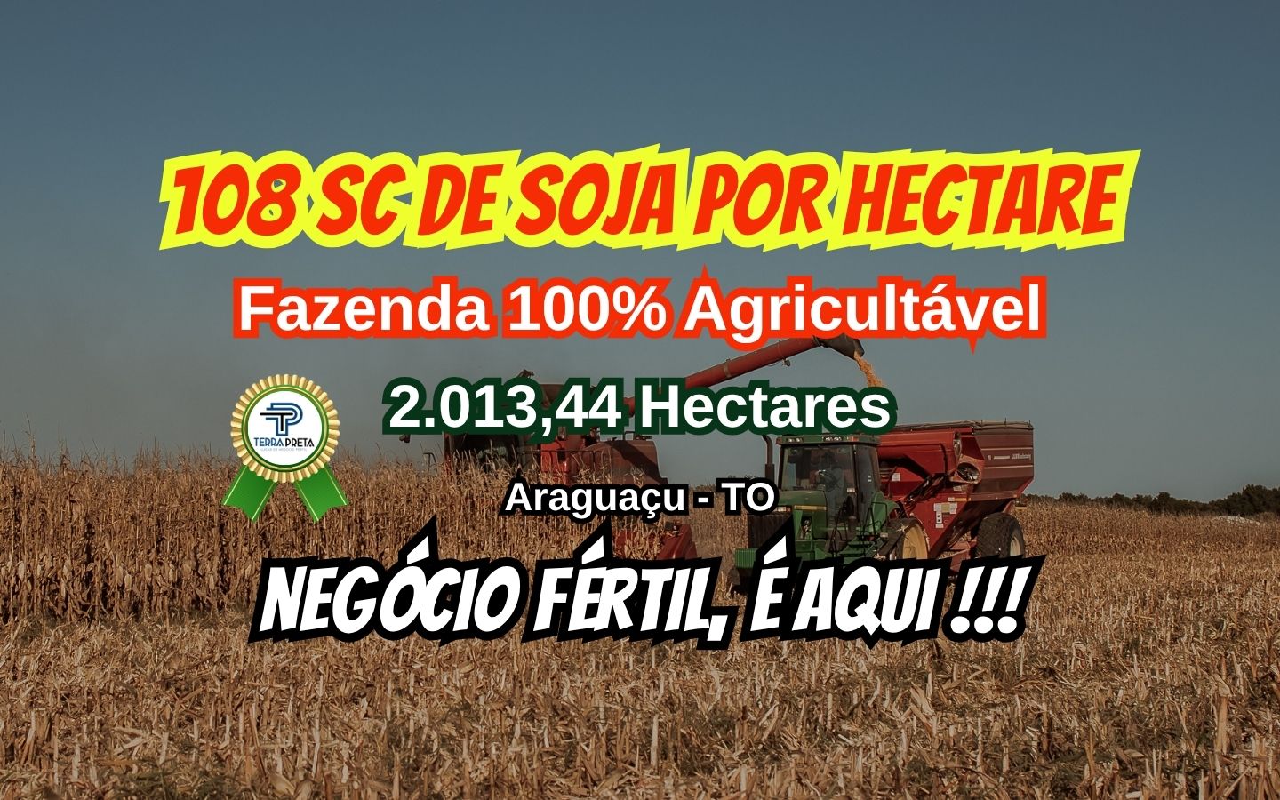 Fazenda de 416 alqueires a venda em Araguaçu To